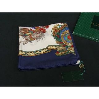 グッチ(GUCCI)の■新品■未使用■ GUCCI グッチ LOUIS XIV LE ROYSOLEIL シルク100% スカーフ ストール ショール ネイビー系×マルチカラー FN0596(その他)