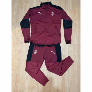PUMA - ACミラン 20/21トレーニングジャケット&パンツ(ワインレッド×レッド) M