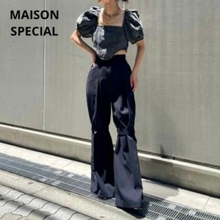 メゾンスペシャル(MAISON SPECIAL)のMAISON SPECIAL★メゾンスペシャル★ボンテージパンツ★36★ネイビー(カジュアルパンツ)