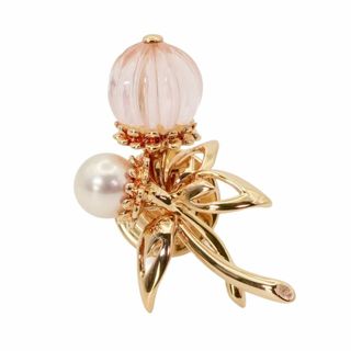 MIKIMOTO - 美品 ミキモト ローズクォーツ×パール 花束 ブローチ K18/24-3874S