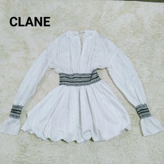 CLANE - 美品 CLANE SMOCKING STRIPE TOPS 2024SS