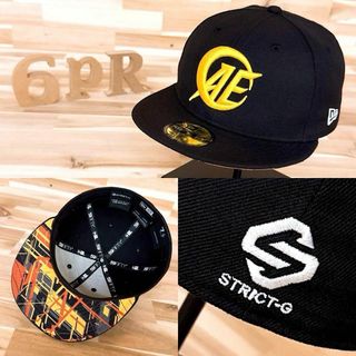 ニューエラ(NEW ERA)の激レア【ニューエラ×ストリクトG】限定コラボ AE エンブレム キャップ 黒×黄(キャップ)