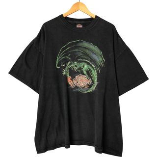 Harley Davidson - 古着 ビッグサイズ 00年代 ハーレーダビッドソン Harley-Davidson 龍柄 ドラゴン柄 モーターサイクル バイクTシャツ USA製 メンズXXXL相当 /eaa558508