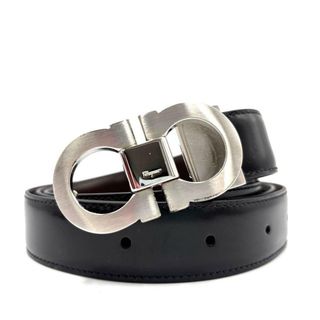 サルヴァトーレフェラガモ(Salvatore Ferragamo)のSalvatore Ferragamo サルヴァトーレフェラガモ リバーシブル ベルト ダブルガンチーニ メンズ レザー ブラック ブラウン(ベルト)