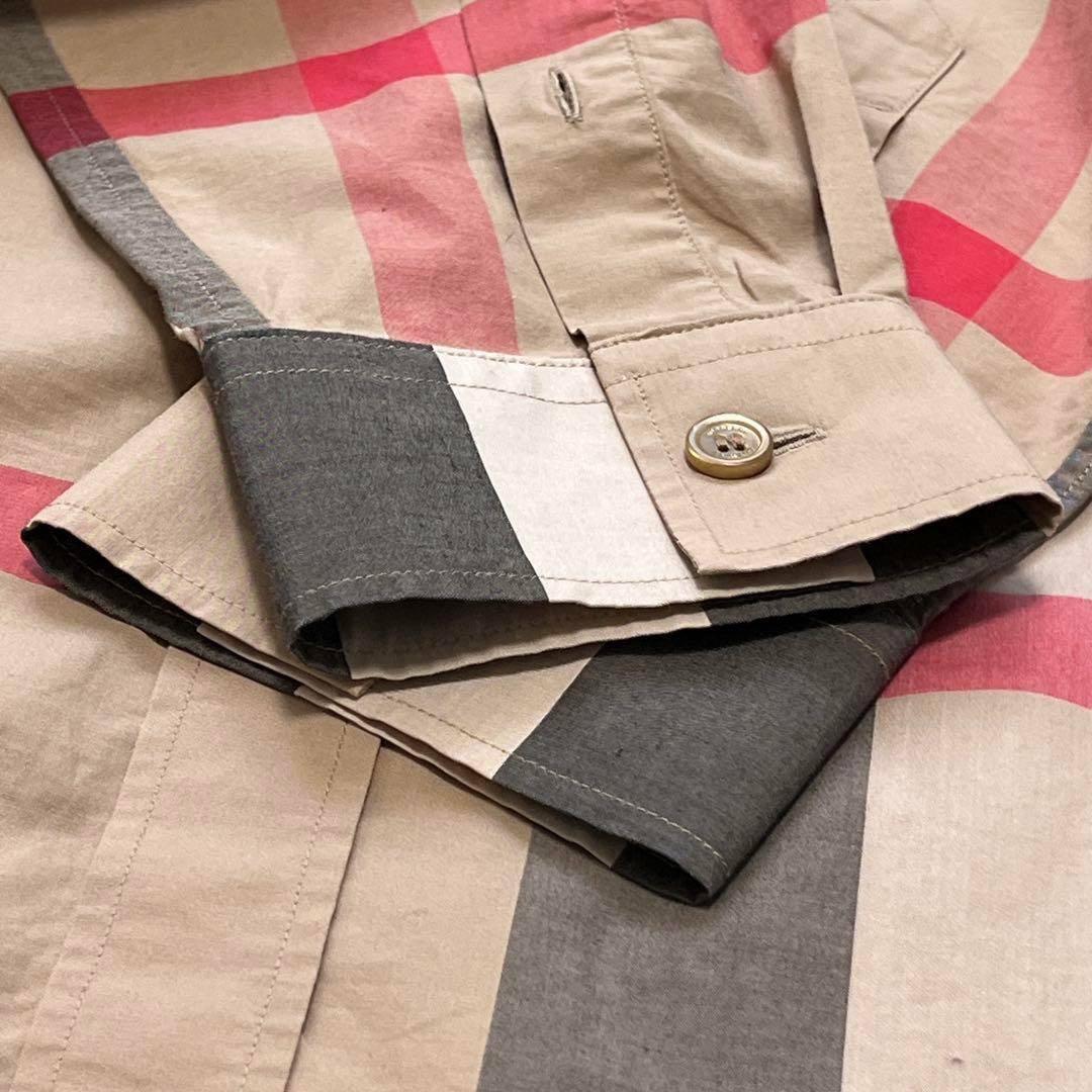 BURBERRY(バーバリー)のBURBERRY バーバリー 長袖シャツ メガチェック 現行 メンズ レディース Mサイズ ベージュ メンズのトップス(シャツ)の商品写真