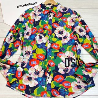 ディースクエアード(DSQUARED2)のDSQUARED2 フローラル 長袖シャツ 花柄 総柄 プリントロゴ 52 春夏(シャツ)