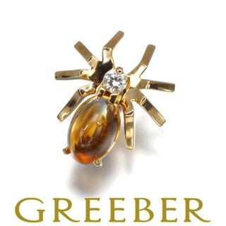 CHAUMET - ショーメ ピアス シトリン ダイヤ ダイヤモンド アトラップモワ クモ アニマル 片耳 K18YG 