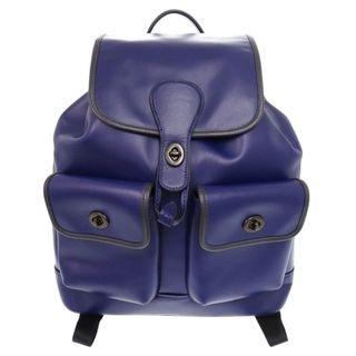 コーチ(COACH)の美品 コーチ M2021-C2902 レザー ブルー リュック デイパック 0442【中古】COACH メンズ(バッグパック/リュック)