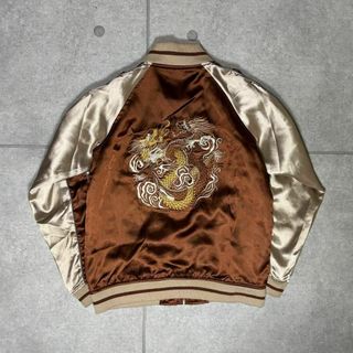 ヴィンテージ(VINTAGE)のスカジャン　スーベニアジャケット　90s　良配色　龍　横須賀　刺繍　東洋　サテン(スカジャン)