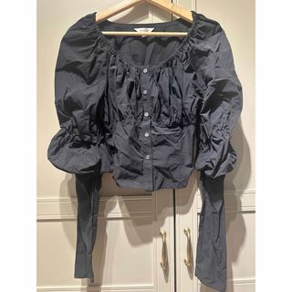 マウジー(moussy)のMOUSSY VOLUME SLEEVE ブラウス 黒(シャツ/ブラウス(長袖/七分))