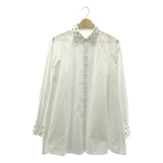 LOHEN / ローヘン | 2024AW | EYELET SHIRT スタッズ パンチング レギュラーカラーシャツ | F | ホワイト | レディース(シャツ/ブラウス(長袖/七分))
